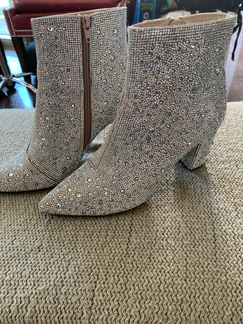 Betsy Johnson Embellished Pointed Toe Ankle Boots - Picture 10 of 10